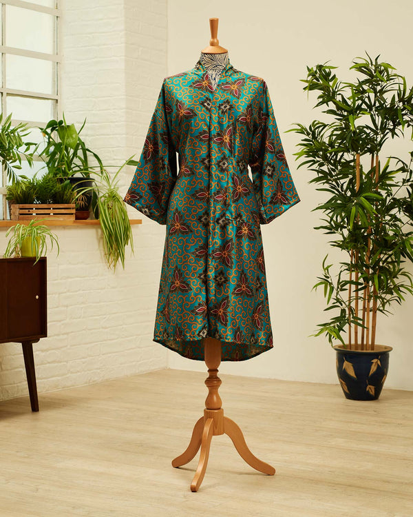 AQUA / Silk Blend Kimono Robe