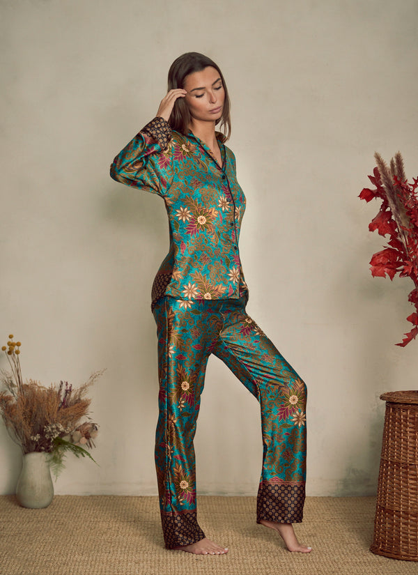 SAKYA / Emerald Silk Blend Pyjama Set